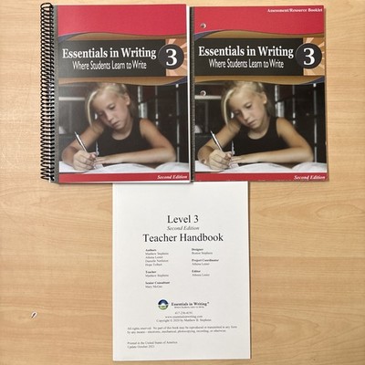 Lot 3 EIW Essentials in Writing Level 3 Assessment Student Book Teacher Handbook