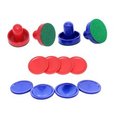 4 Pcs Air Hockey Pushers With 8 Pcs Pucks - Paddles and Goal Handles Replacem...