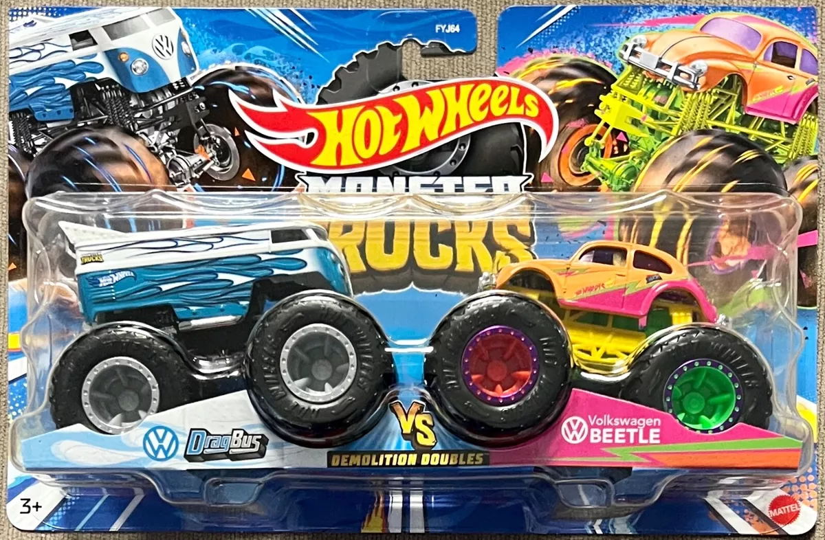 Hot Wheels Monster Trucks 1:64 Scale Demolition Doubles DragBus vs