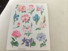 vintage 1982 hallmark lovely flowers sticker sheet