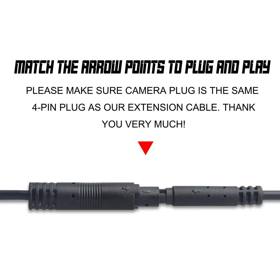 Extension Cord Dash Cam Backup Camera Rear View Mirror Camera Recorder Cable (4- - Image 4 of 4