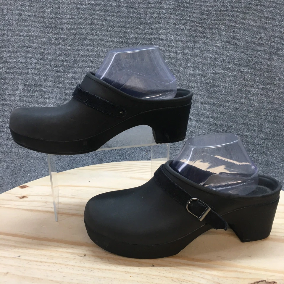 Sandalias Crocs para mujer 10 Sarah sin cordones negras punta redonda informales bloque de punta cerrada Foto 2 de 4