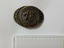 Vintage brass zodiac astrology belt buckle - Gemini 9cm x 6cm