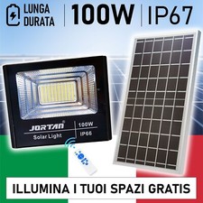 Faro a Led con Pannello Energia Solare 100W Batteria al Litio 12 ore TOP QUALITY