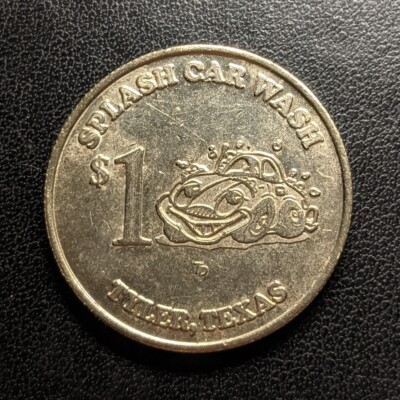 #ad Splash Car Wash $1 Cartoon Car Tyler Texas Car Wash Token $3.99