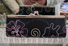 Evening Bag Black with Color Swirl Formal or Fun Wedding Holiday Prom New Year