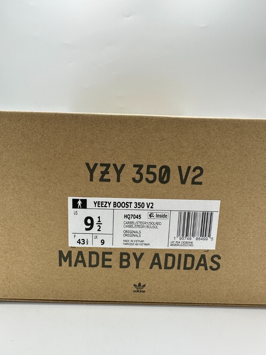 Size 9.5 - adidas Yeezy Boost 350 V2 Carbon Beluga Gray Orange | eBay