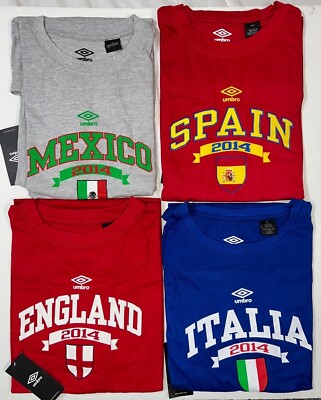 UMBRO Men's World Cup 2014 Tee: Mexico 3XL, Spain 4XLT, England