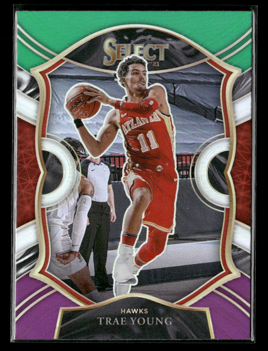 2020-21 Panini Select Trae Young #2 Green White Purple Atlanta Hawks
