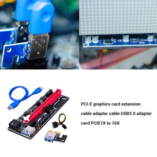 Ver 009S USB 3.0 PCI-e Riser PCIe PCI Express 1X auf 16X Extender Adapterkarte - Bild 6 von 8