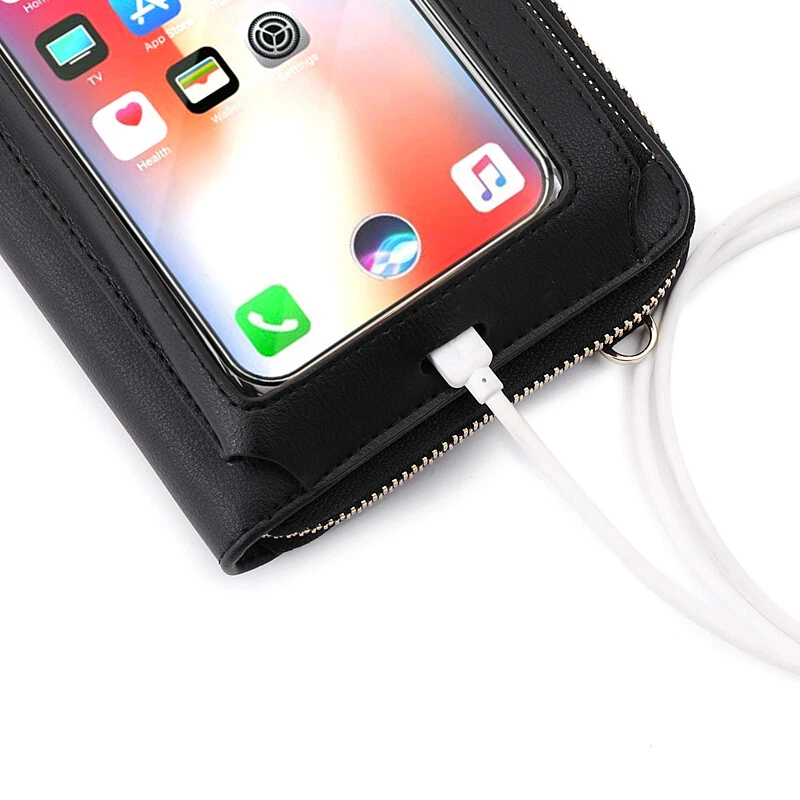 Mujeres Pantalla Táctil Bolso Bandolera Teléfono Celular Cartera Hombro RFID Bloqueo Carteras Foto 4 de 4