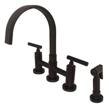 KS8265CMLBS Bridge Kitchen Faucet with Brass Sprayer, Oil Rubbed Bronze, Bronze
