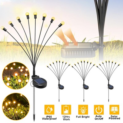 Solar Glühwürmchen Warmweiß Swinging Garten Lichter Firefly Solarleuchten Deko
