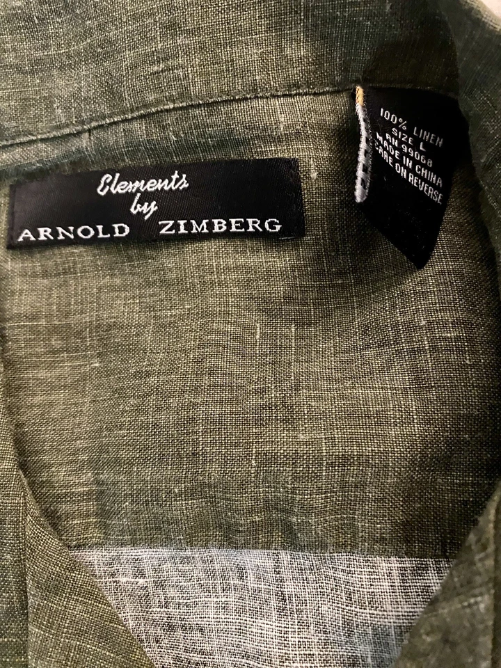 NWT! Elements Arnold Zimberg Men's Short Sleeve Dress Shirt Size L Gray - Image 4 of 4