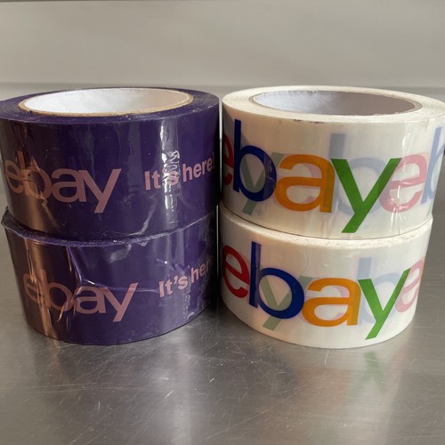 eBay Packing Tape 4 Rolls, 2 White, 2 Purple eBay