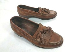 Cole Haan Genuine Handsewn 6693 Brown Leather Kiltie Tassel Loafers 7.5 M EUC