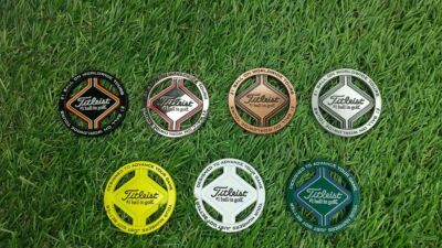 Titleist Premium Ball Marker Circle type 7 color BLK SIL SIL/RED COP GRN WHT YEL