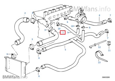 New BMW E34 520i 525i 525ix M50 Cooling System Water Hose 