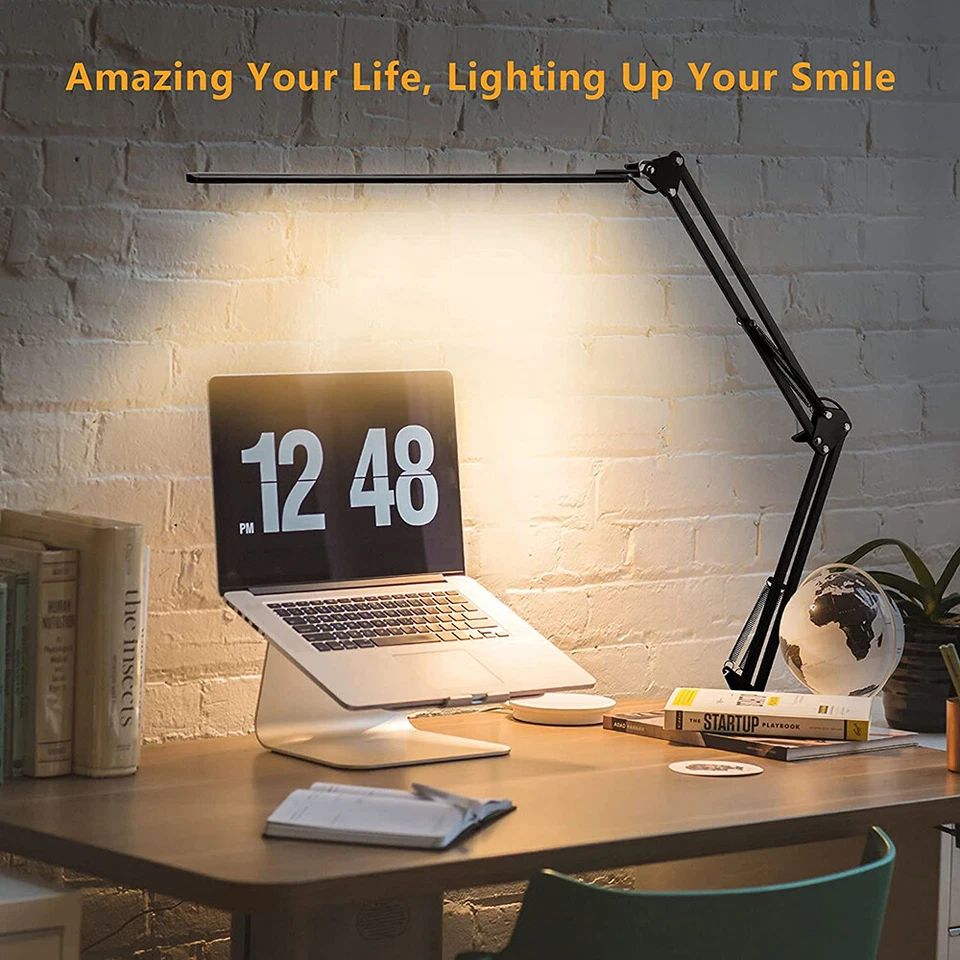 Dimmable LED Desk Lamp With Clamp Bedside Study Reading Table Light Adjustable - image 2 of 4