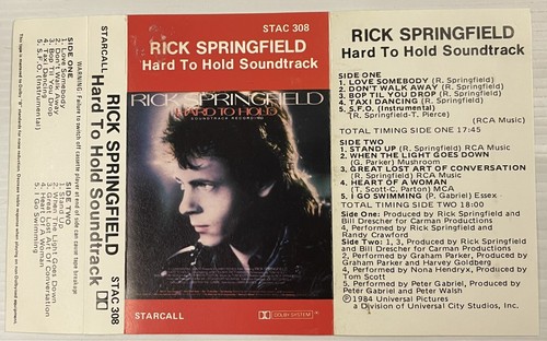 Rick Springfield Hard To Hold Soundtrack Music Cassette Tape STAC 308 1984 OG - Picture 13 of 24