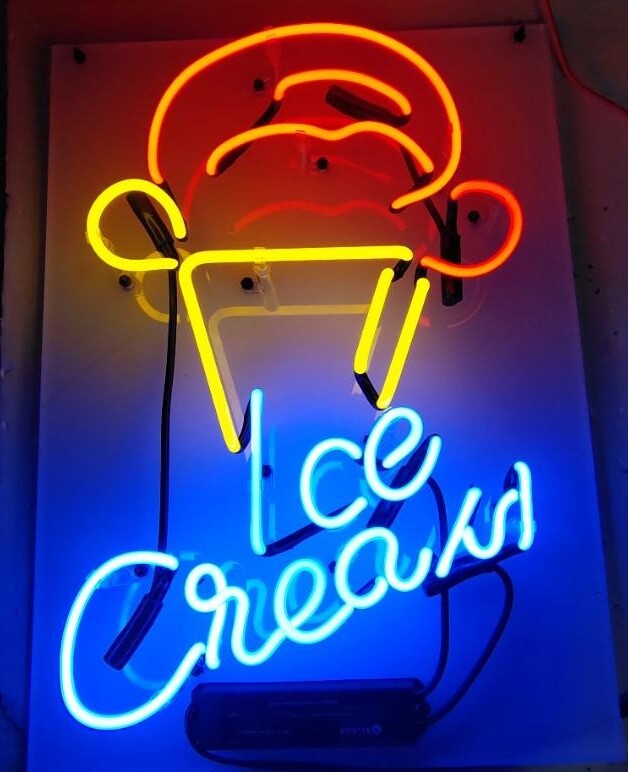 Caña de helado acrílico 17"x14" neón letrero lámpara luz con atenuador