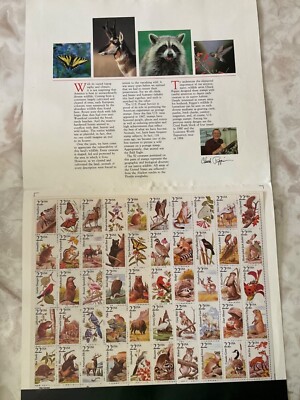 US 1987 American Wildlife Mint Sheet in Folder 50 22 cent stamps  display picture 1