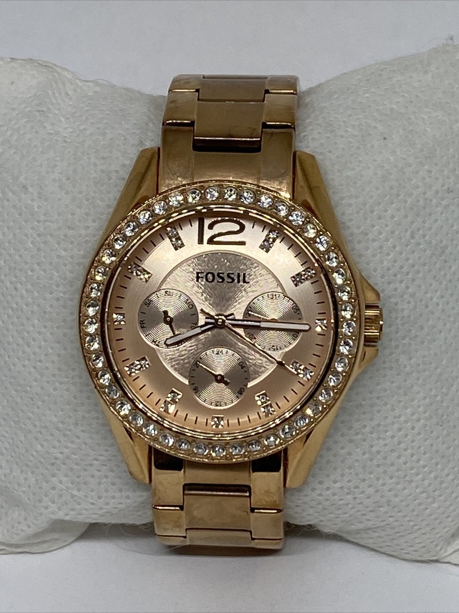 Fossil Riley ES2811 Women's Stainless Steel Analog Rose Dial