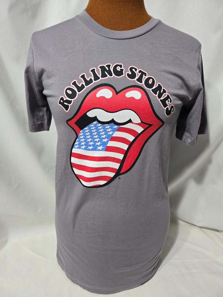 Rolling Stones Grey T-shirt Men's S NEW Classic Graphic Lips Logo