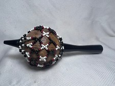 Sawcut Beaded Maraca Shaker Rattle Instrument Percussion Tourist Souvenir