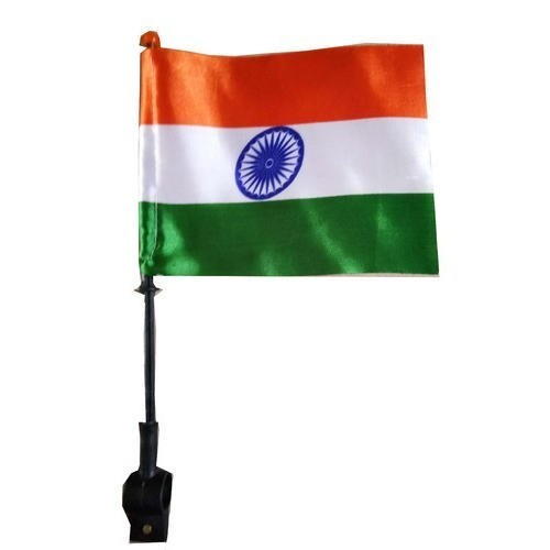 Indian Tricolor Flag For Bike and Scooty Trianga Flag With Stand