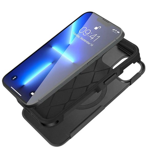 For iPhone 16 15 14 13 12 Pro Max MagSafe Magnetic Case HeavyDuty Symmetry Cover - Photo 15 sur 25