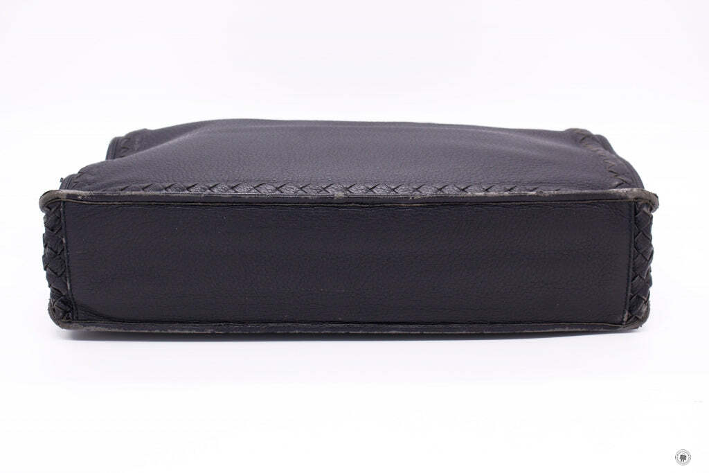 Used Bottega Vintage Briefcase Black Lambskin Briefcases
