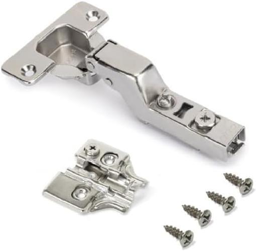 Emuca - Kit cerniera collo alto X92 con chiusura ammortizzata e basetta, Basetta