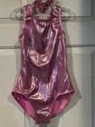 Pink Metallic Leotard Balera/ Capezio Royal Biketard w Scrunchies Size LC NWT — photo 5
