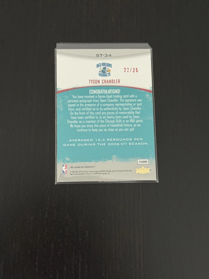 2007 Hot Prospects Tyson Chandler Stat Tracker Memorabilia Auto /25 - Image 3 of 4