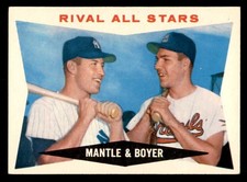 1960 TOPPS #160 MICKEY MANTLE KEN BOYER NR-MT CENTERED 539556 (KYCARDS)