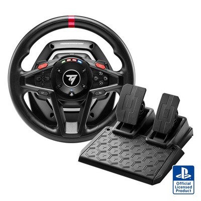 T128   ForceFeedbackRennlenkrad für PS5, PS4 & PC   Inkl. Magnetische Pedale ...