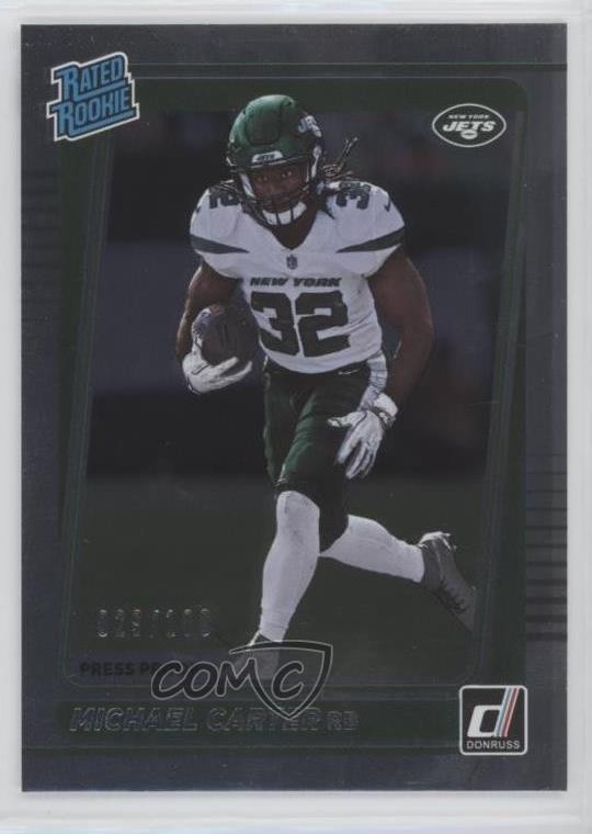 2021 Panini Donruss Rated Press Proof Silver 29/100 Michael Carter Rookie RC 0cz