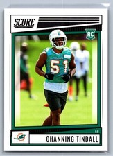 Channing Tindall 355 2022 Score RC Rookie Miami Dolphins Card