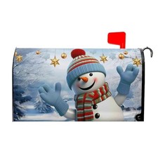 Snowman Winter Mailbox Covers Magnetic 21x18 Inch 21x18inch Winter Blue Snowman