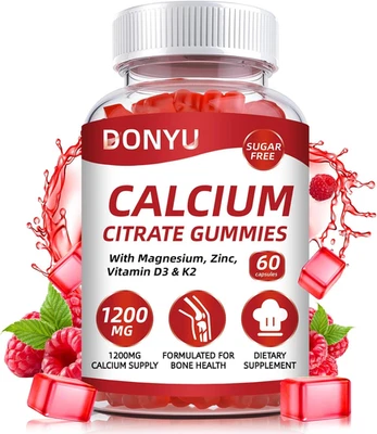 Calcium Citrate 1200mg Gummies with Vitamin D3: with Calcium Magnesium Zinc Vita - Picture 1 of 7
