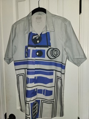 R2-D2 Cosplay Button Shirt, Star Wars Hawaiian Shirt, Galaxy's Edge Shorts Men,