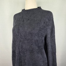 Barefoot Dreams CozyChic Lite Navy Blue Pullover Mock Neck Sweater Women's XL