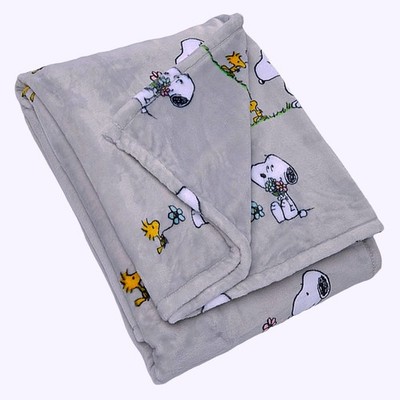 Berkshire Peanuts Spring In The Air Plush Throw Blanket   Snoopy Woodstock   NIB
