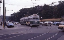 MBTA T Green Line Trolleys BOSTON COLLEGE MA Original Photo Slide