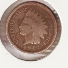 US Rare Old West 1901 Indian Head Penny Coin American Collection Shield Cent USA