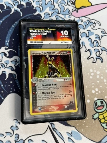 Pokemon Team Magma’s Houndoom Holo 10/95 - Ace 10 Gem Mint Swirl - Not PSA