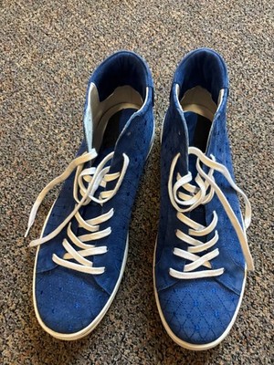Bikkembergs Catwalk Only Blue Quilted Suede High-Top Sneakers EU 42