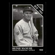 Heinie Manush #63 1991 Conlon Collection TSN Washington Senators Baseball Card
