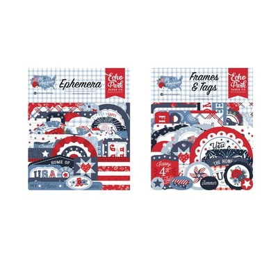 Echo Park Paper Bundle - Ephemera Pack + Frames & Tags - All American